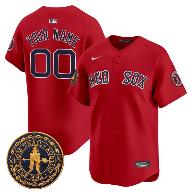 Boston Red Sox Freedom Trail Patch Vapor Premier Limited Custom Jersey RED.webp