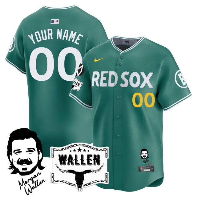 Boston Red Sox Morgan Wallen 2025 Custom Jersey - All Stitched Men City Connect custom
