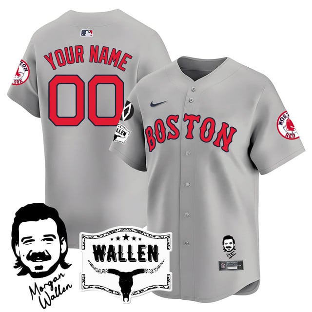 Boston Red Sox Morgan Wallen 2025 Custom Jersey - All Stitched Men Gray custom