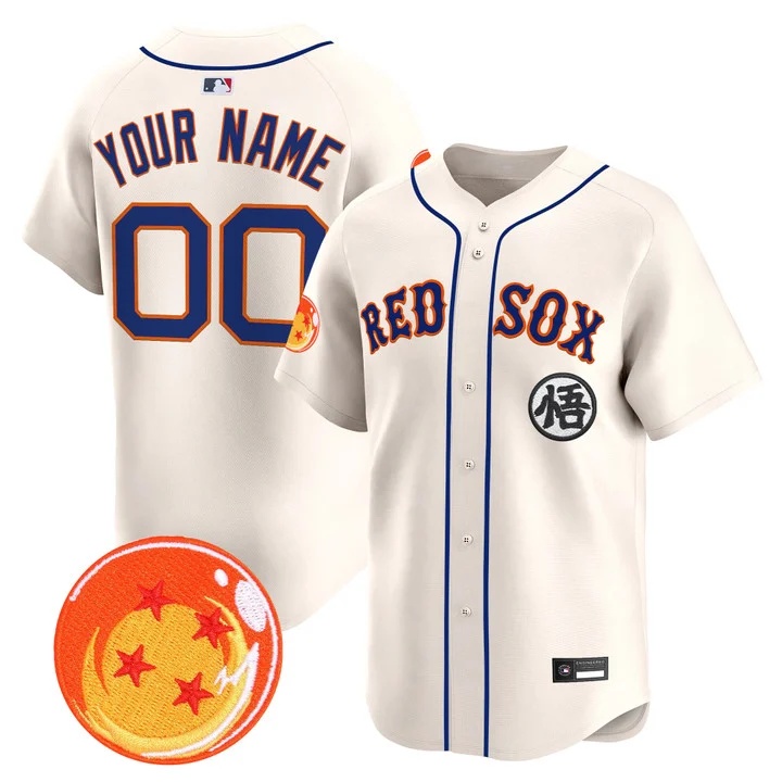 Boston Red Sox x Dragon Ball Vapor Premier Limited Custom Jersey CREAM