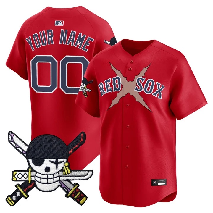 Boston Red Sox x One Piece Zoro Patch Vapor Premier Limited Custom Jersey  RED