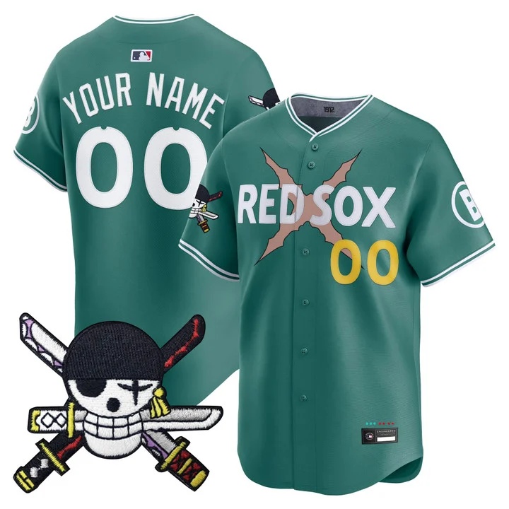 Boston Red Sox x One Piece Zoro Patch Vapor Premier Limited Custom Jersey CITY CONNECT