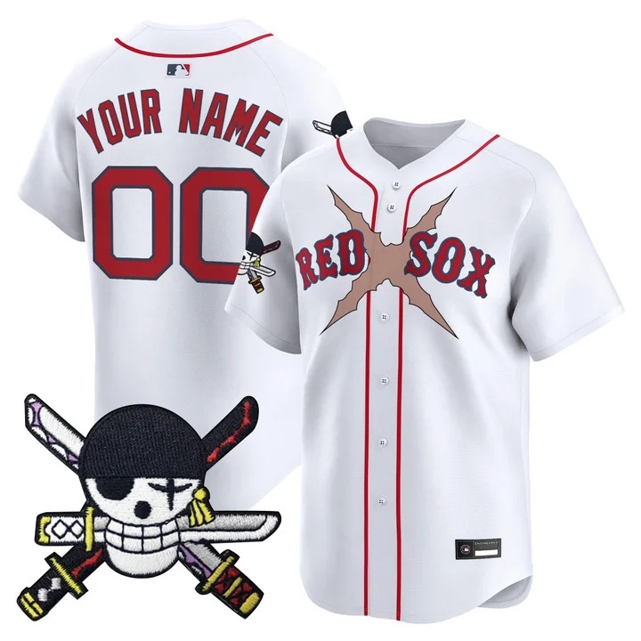 Boston Red Sox x One Piece Zoro Patch Vapor Premier Limited Custom Jersey WHITE