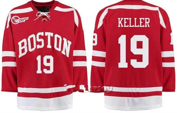 Boston University Terriers #19 Clayton Keller 2017 Retro Scarlet Away Hockey Jersey 