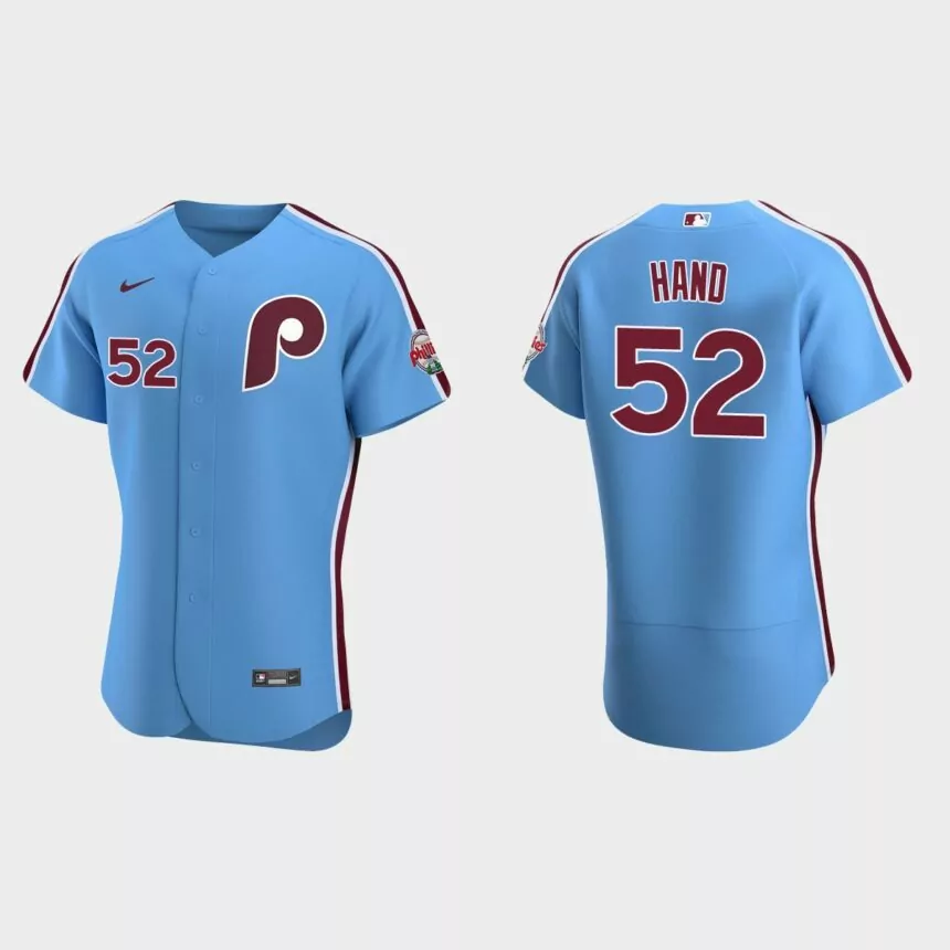 Brad Hand Philadelphia Phillies Authentic Alternate Jersey – Light Blue