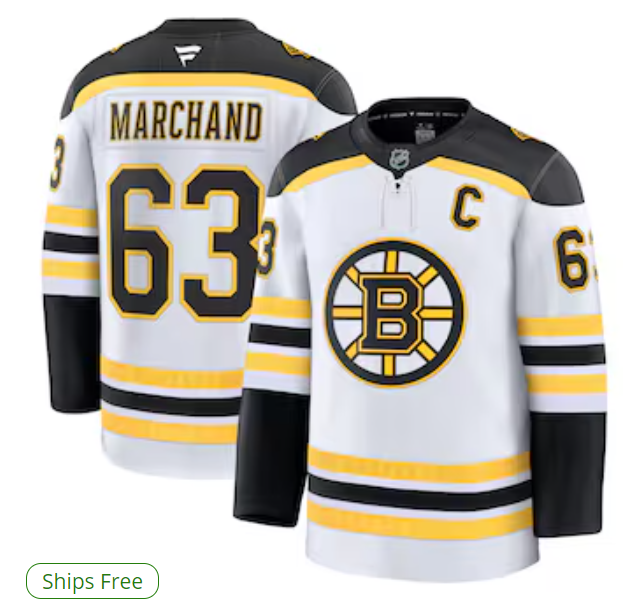 Brad Marchand Boston Bruins Fanatics Away Premium Jersey - White