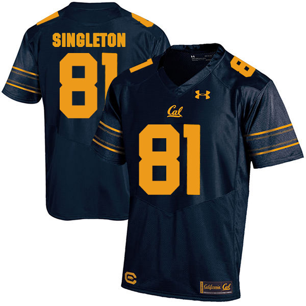 Brandon Singleton California Golden Bears Men's Jersey - #81 NCAA Navy Blue Stitched Authentic