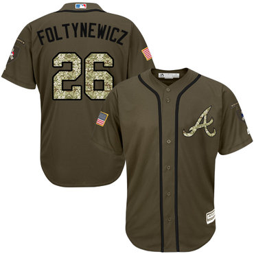 Braves #26 Mike Foltynewicz Green Salute to Service Stitched Baseball Jersey