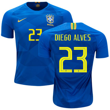 Brazil #23 Diego Alves Away Soccer Country Jersey
