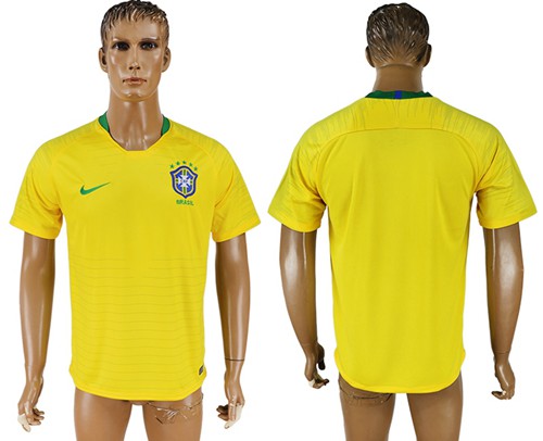 Brazil Blank Home Soccer Country Jersey
