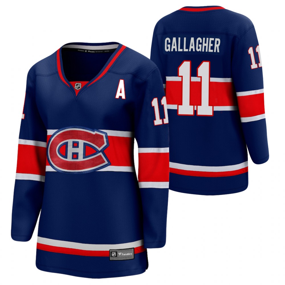 Brendan Gallagher Montreal Canadiens Reverse Retro Blue Women's Jersey Special Edition