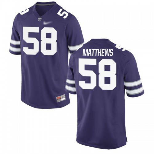 Breontae Matthews Kansas State Wildcats Men's Jersey - #58 NCAA Purple Game