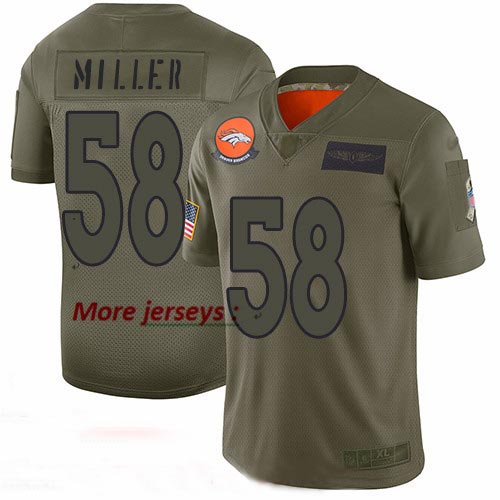 Broncos #58 Von Miller Camo Youth Stitched Football Limited 2019 Salute to Service Jersey