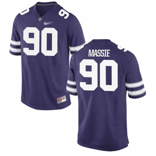 Bronson Massie Kansas State Wildcats Men's Jersey - #90 NCAA Purple Game