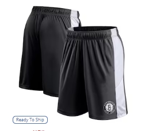 Brooklyn Nets Fanatics Champion Rush Colorblock Performance Shorts - Black