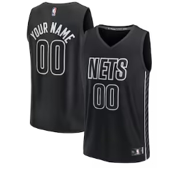 Brooklyn Nets Fanatics Youth Fast Break Replica Custom Jersey - Statement Edition - Black