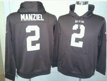 Browns #2 Johnny Manziel Brown Pullover NFL Hoodie