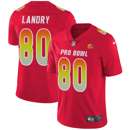 Browns #80 Jarvis Landry Red Youth Stitched Football Limited AFC 2019 Pro Bowl Jersey
