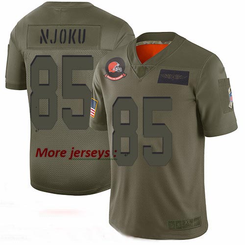 Browns #85 David Njoku Camo Youth Stitched Football Limited 2019 Salute to Service Jersey