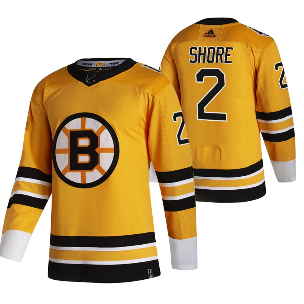 Bruins 2021 Reverse Retro #2 Eddie Shore Gold Jersey Authentic Stitched