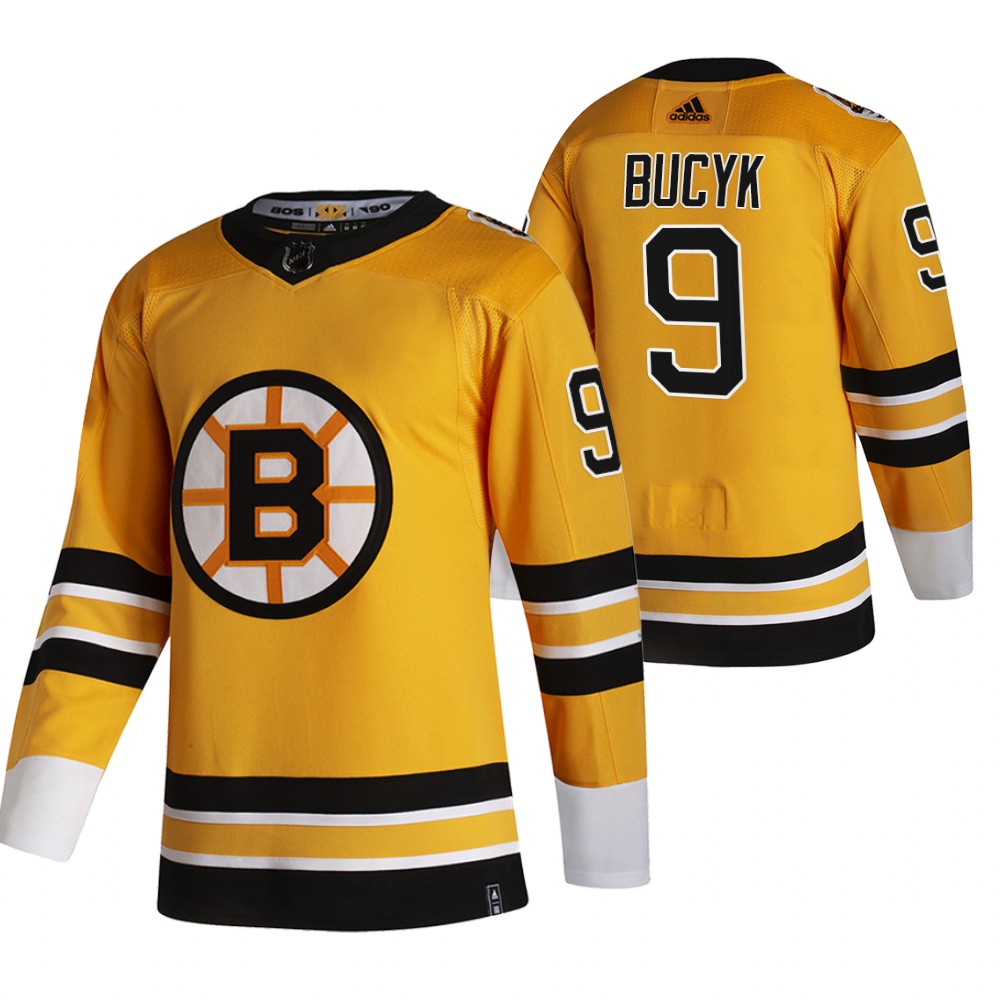 Bruins 2021 Reverse Retro #9 John Bucyk Gold Jersey Authentic Stitched