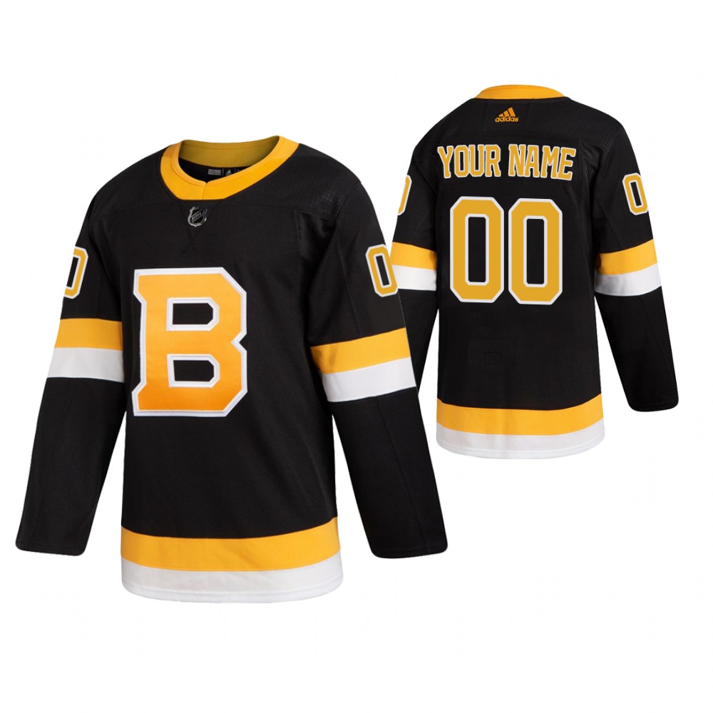 Bruins Custom Black Authentic Pro Alternate Jersey