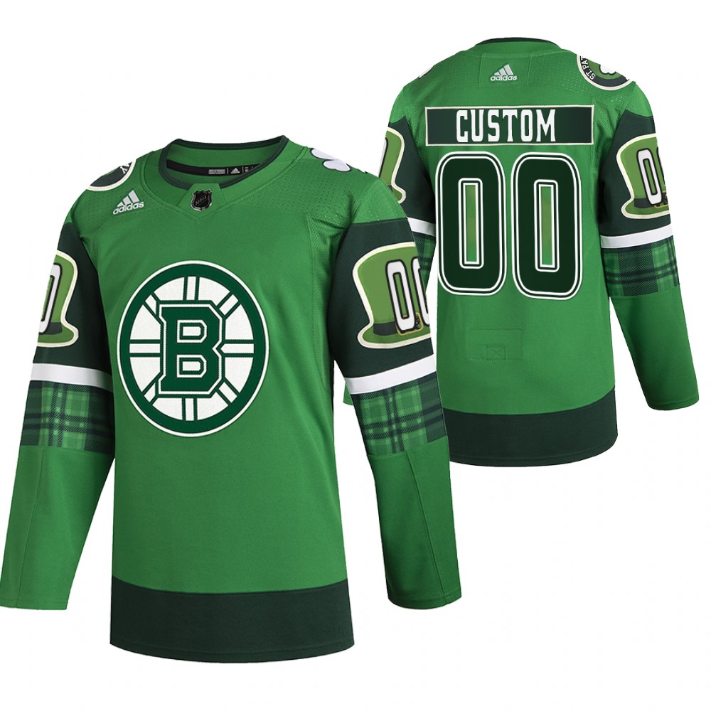 Bruins Custom St Patricks Day Green #00 Jersey 2022