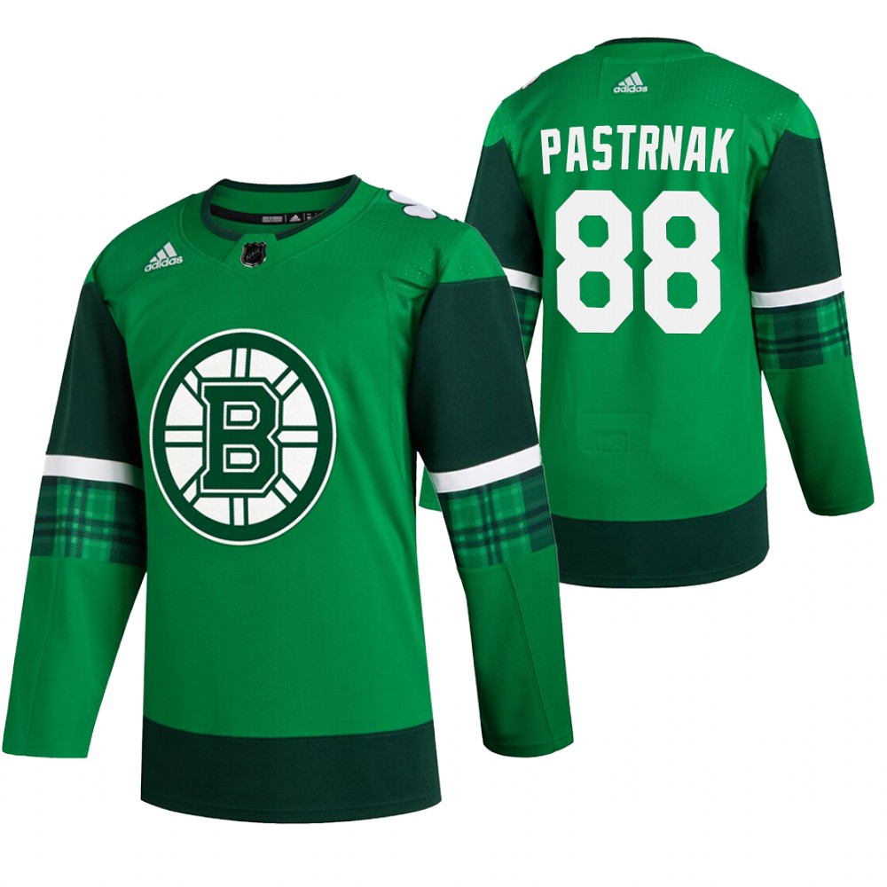 Bruins David Pastrnak 2020 St Paddy's Day Green #88 Jersey Stitched