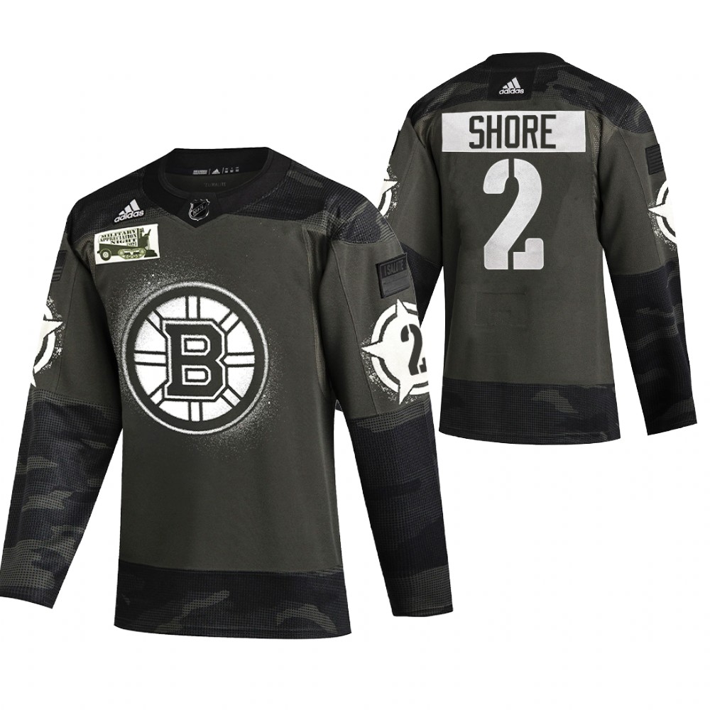 Bruins Eddie Shore Camo 2021 Military Night Authentic Limited Jersey