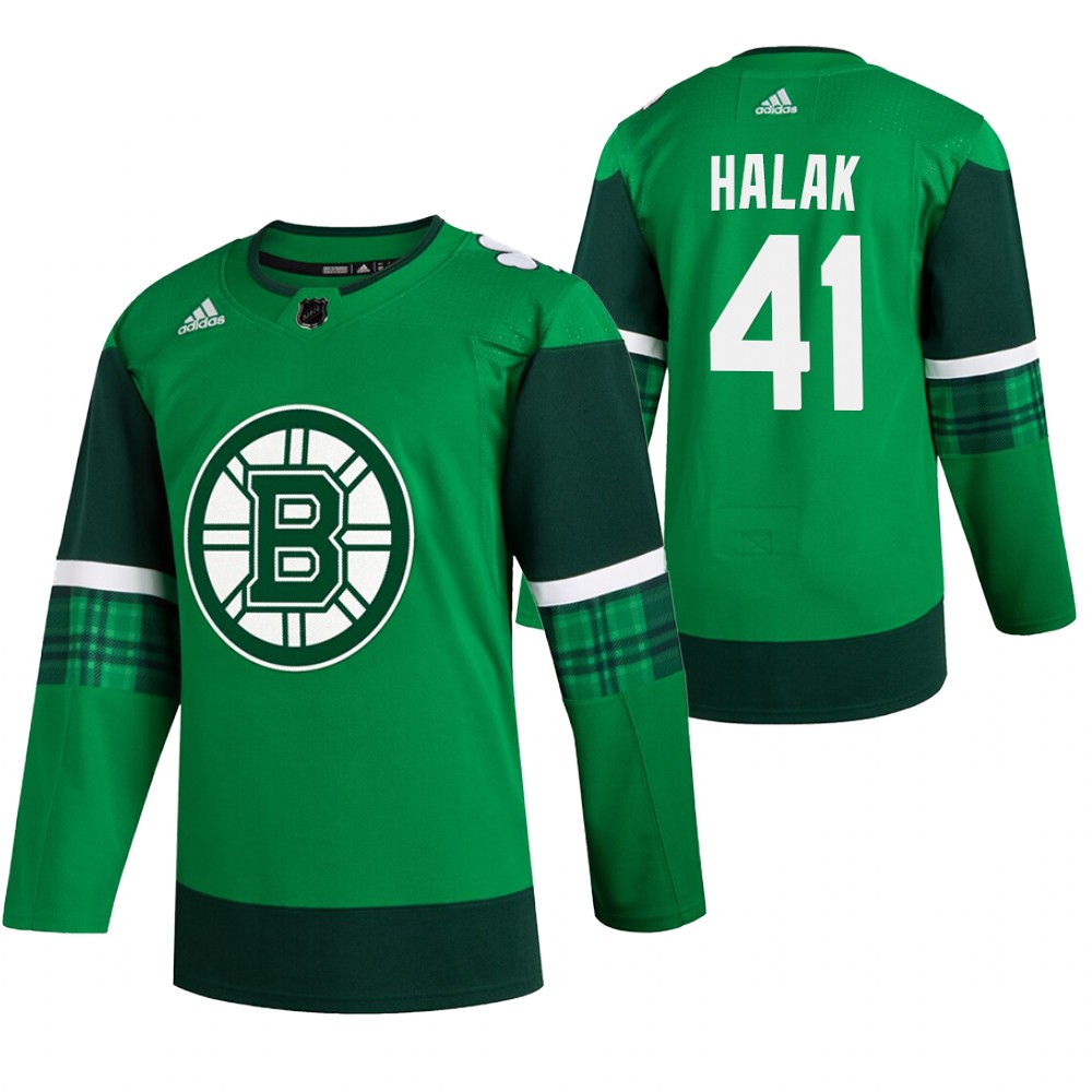 Bruins Jaroslav Halak 2020 St Paddy's Day Green #41 Jersey Stitched