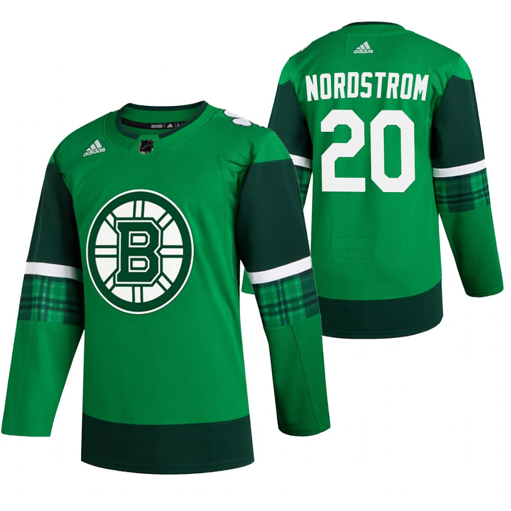Bruins Joakim Nordstrom 2020 St Paddy's Day Green #20 Jersey Stitched