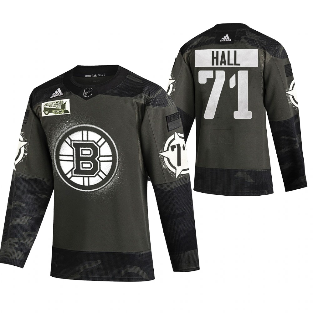 Bruins Taylor Hall Camo 2021 Military Night Authentic Limited Jersey Stitched