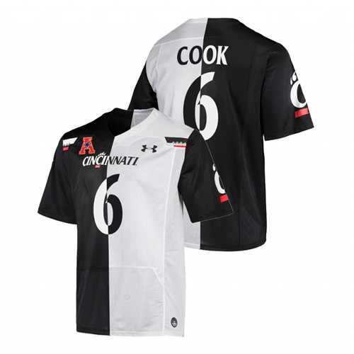 Bryan Cook Cincinnati Bearcats Black White 2021-22 Split Edition College Football Jersey