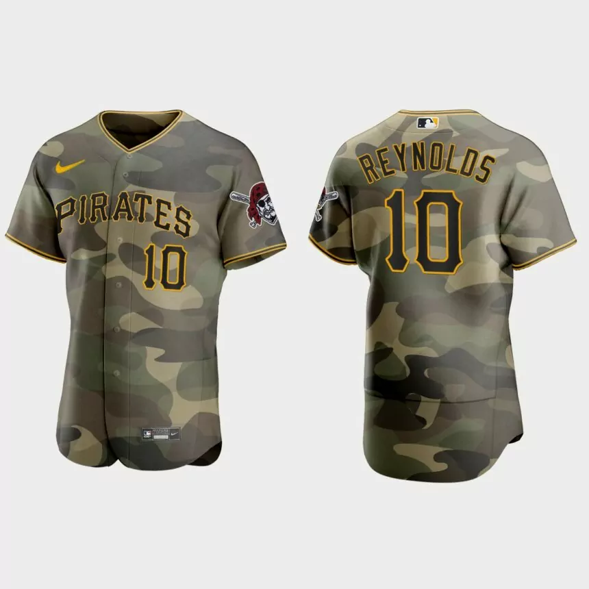 Bryan Reynolds Pittsburgh Pirates 2021 National Armed Forces Day Authentic Jersey – Camo
