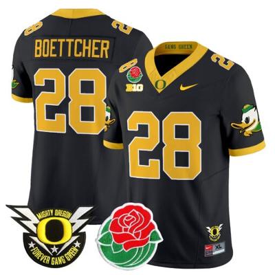 Bryce Boettcher Jersey #28 Oregon Ducks 2025 Rose Bowl Game Black Alternate