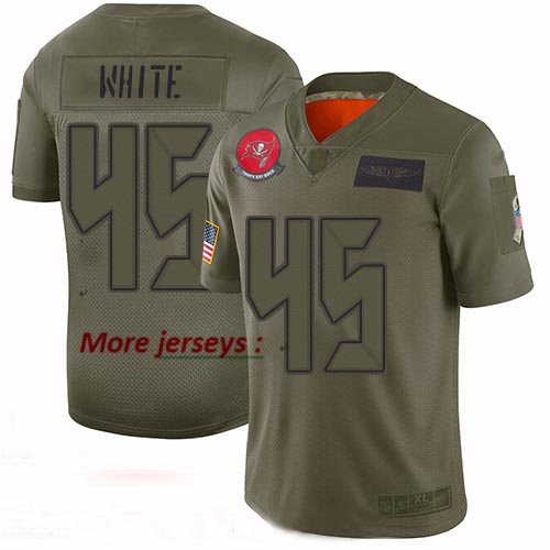 Buccaneers #45 Devin White Camo Youth Stitched Football Limited 2019 Salute to Service Jersey
