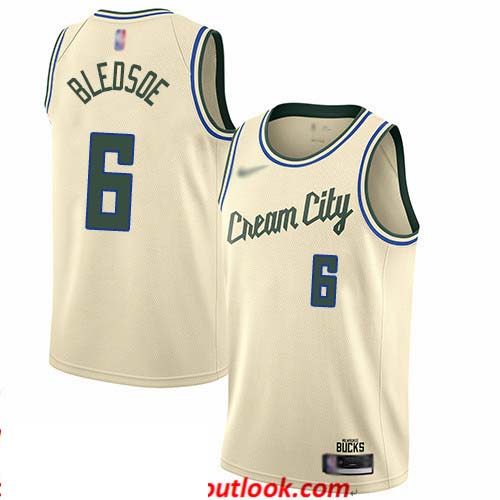 Bucks #6 Eric Bledsoe Cream Basketball Swingman City Edition 2019 20 Jersey