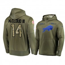 Buffalo Bills #14 Ray-Ray McCloud III Olive Pullover Hoodie 2018 Salute To Service