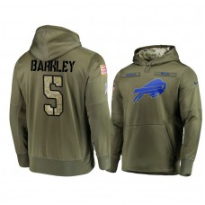 Buffalo Bills #5 Matt Barkley Olive Pullover Hoodie 2018 Salute To Service