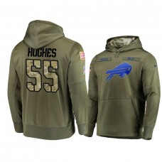 Buffalo Bills #55 Jerry Hughes Olive Pullover Hoodie 2018 Salute To Service
