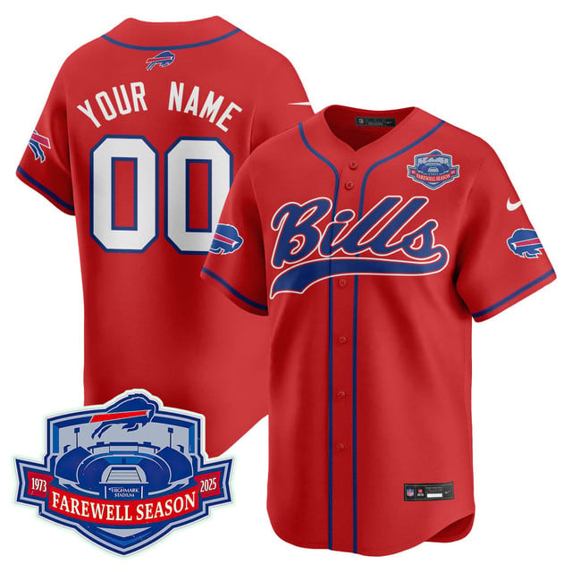 Buffalo Bills 2025 Baseball Custom Jersey All Stitched - Farewell to Highmark Stadium red