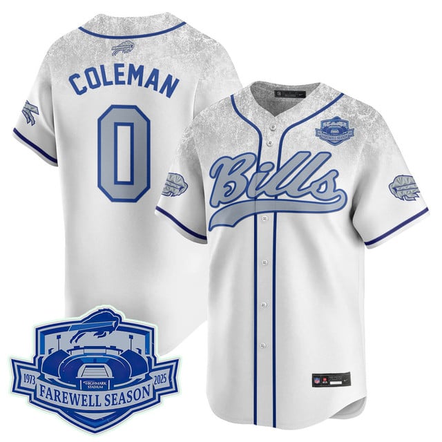 Buffalo Bills 2025 Baseball Jersey All Stitched - Farewell to Highmark Stadium #0 Keon Coleman