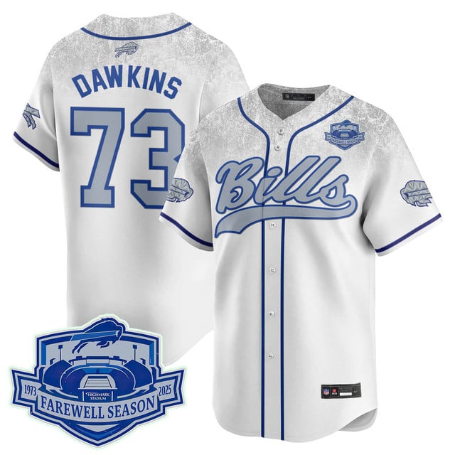 Buffalo Bills 2025 Baseball Jersey All Stitched - Farewell to Highmark Stadium #73 Dion Dawkins