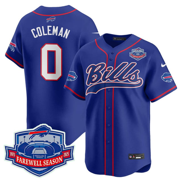 Buffalo Bills 2025 Baseball Jersey All Stitched - Farewell to Highmark Stadium blue #0 Keon Coleman