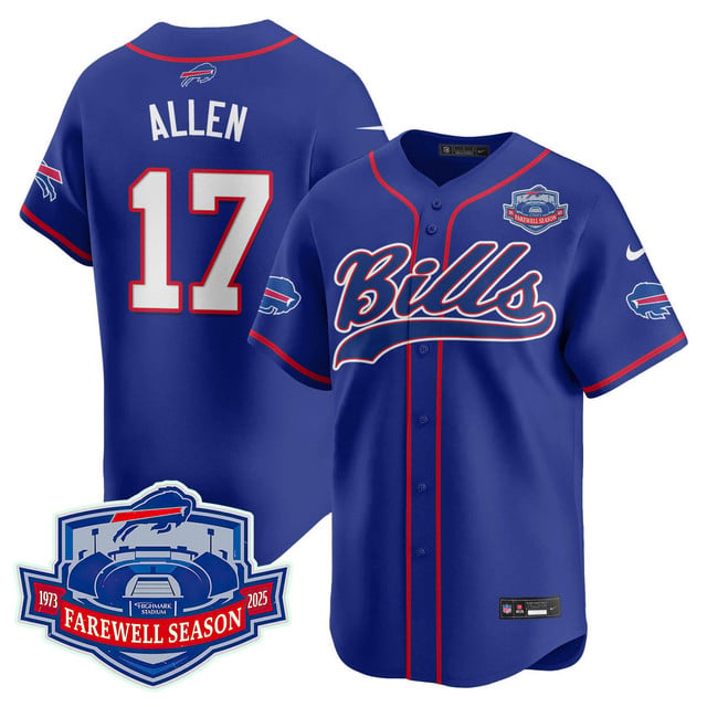 Buffalo Bills 2025 Baseball Jersey All Stitched - Farewell to Highmark Stadium blue #17 Josh Allen