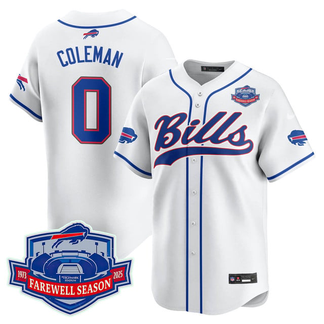 Buffalo Bills 2025 Baseball Jersey All Stitched - Farewell to Highmark Stadium white #0 Keon Coleman