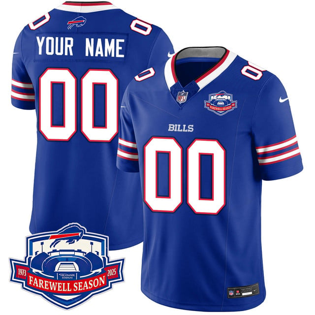 Buffalo Bills 2025 Custom Jersey All Stitched blue