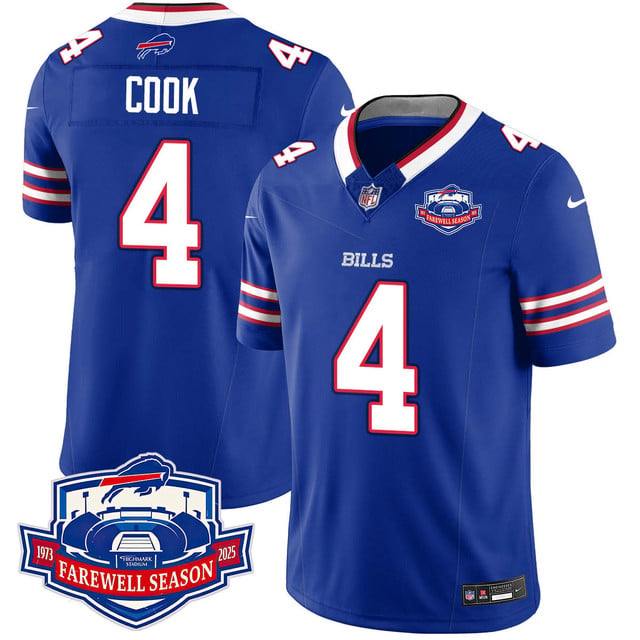 Buffalo Bills 2025 Jersey All Stitched blue #4 James Cook