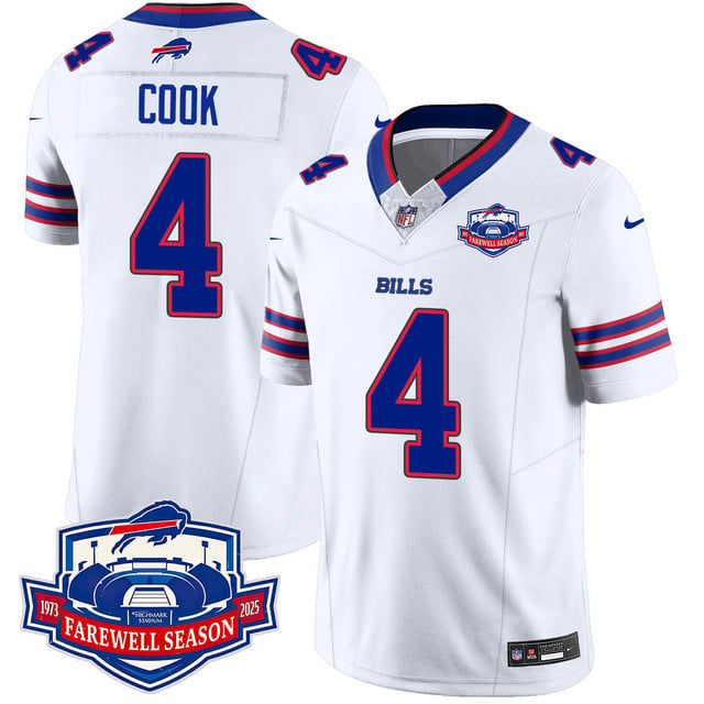 Buffalo Bills 2025 Jersey All Stitched white #4 James Cook