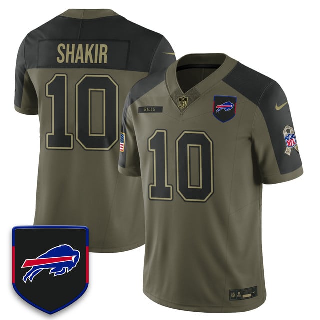 Buffalo Bills 2025 Salute to Service Limited Jersey olive #10 Khalil Shakir